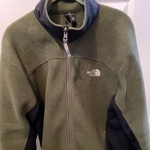 Medium North Face Jacket. Color is green.